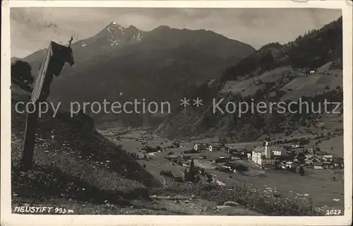 Neustift Stubaital Tirol Ortsansicht Wegkreuz Kat. Neustift im Stubaital