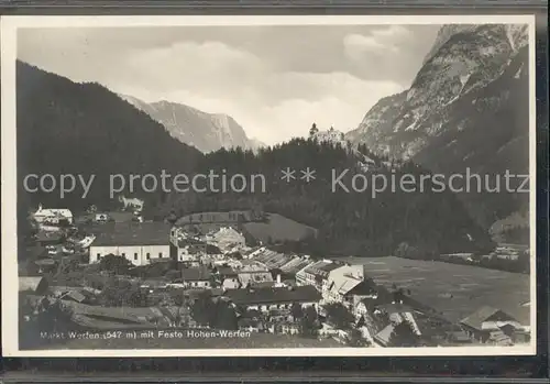 Werfen Salzburg Panorama mit Festung Hohenwerfen Kat. Werfen