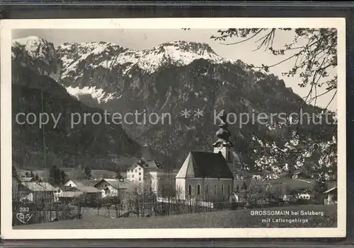 Grossgmain Ortsblick Kirche Lettengebirge Kat. Grossgmain