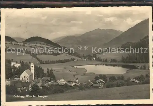 Goldegg Panorama mit Kirche Kat. Goldegg am See