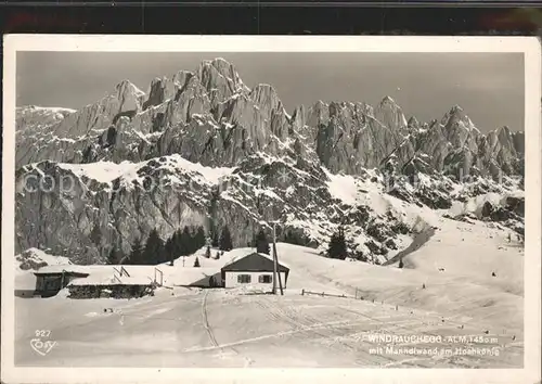 Muehlbach Hochkoenig Windrauchegg Alm mit Maenndlwand Kat. Muehlbach am Hochkoenig