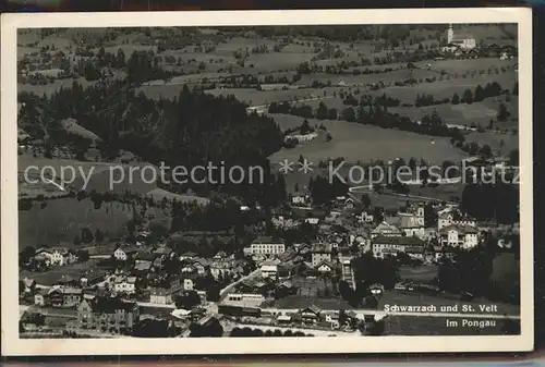 Schwarzach Pongau und St Veit Totalansicht Kat. Schwarzach im Pongau