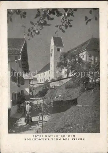Dorfbeuern Abtei Michaelbeuern Romanischer Turm der Kirche Kat. Dorfbeuern