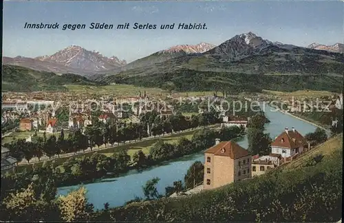 Innsbruck Panorama mit Serles und Habicht Kat. Innsbruck