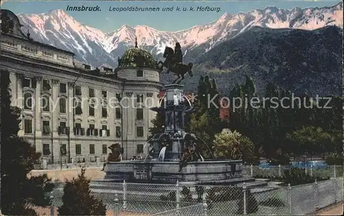 Innsbruck Leopoldsbrunnen K. und K. Hofburg Kat. Innsbruck