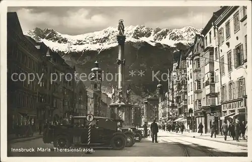 Innsbruck Maria Theresienstrasse Autos Saeulen Kat. Innsbruck