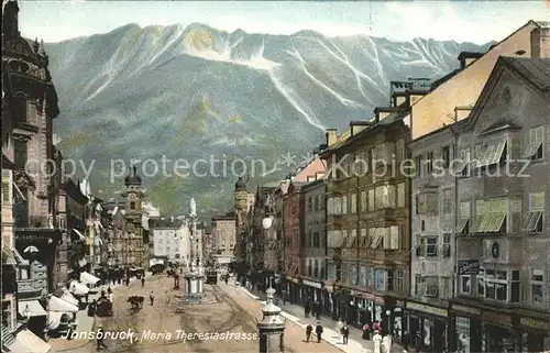 Innsbruck Maria Theresienstrasse Saeulen Alpen Kat. Innsbruck