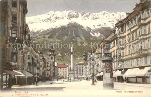 Innsbruck Maria Theresienstrasse Saeulen Alpen Kat. Innsbruck