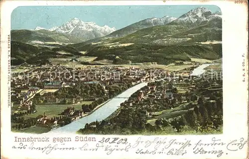 Innsbruck Panorama gegen Sueden Kat. Innsbruck