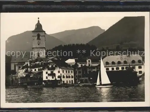 St Wolfgang Salzkammergut Panorama Segelboot Kat. St. Wolfgang im Salzkammergut