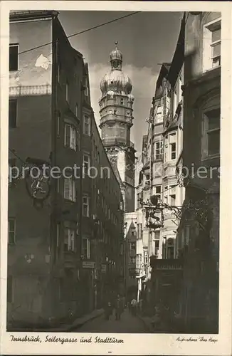 Innsbruck Seilergasse und Stadtturm Kat. Innsbruck