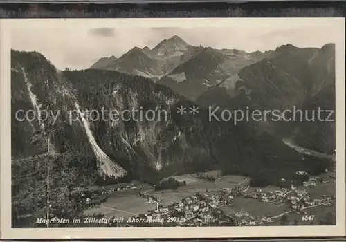 Mayrhofen Zillertal Panorama mit Ahornspitze Kat. Mayrhofen