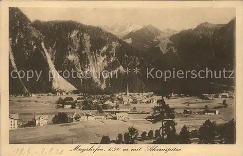 Mayrhofen Zillertal Panorama mit Ahornspitze Kat. Mayrhofen