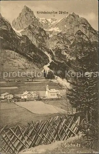 Gschnitz Tirol Panorama mit Kirche Kat. Gschnitz