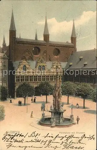 Luebeck Marktplatz Brunnen Kat. Luebeck