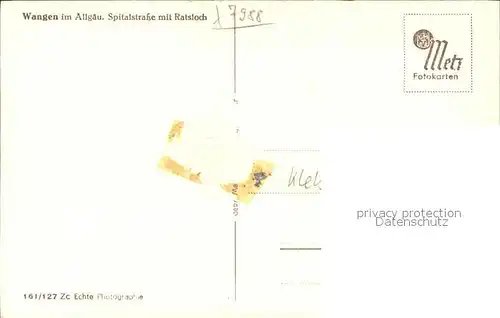 Wangen Allgaeu Spitalstrasse mit Ratsloch Kat. Wangen im Allgaeu