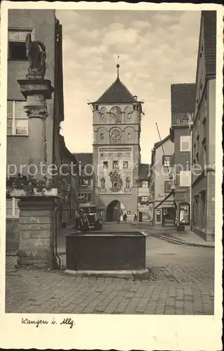 Wangen Allgaeu Strasse mit Tor  Kat. Wangen im Allgaeu