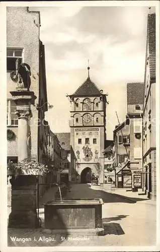 Wangen Allgaeu St. Martinstor Brunnen Kat. Wangen im Allgaeu