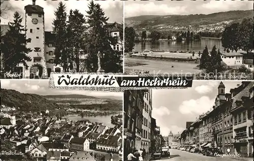 Waldshut Tiengen Rhein Rhein Obertor Panorama Hauptstrasse Kat. Waldshut Tiengen