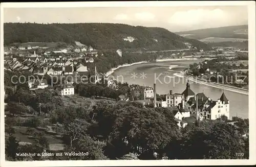 Waldshut Tiengen Rhein Rheinpanoram mit Waldschloss Kat. Waldshut Tiengen