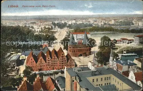 Luebeck Panorama vom Petri Turm Kat. Luebeck