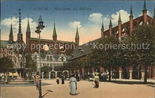 Luebeck Marktplatz mit Rathaus Kat. Luebeck