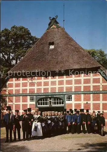 Scheessel Alte Volkstracht Hochzeitszug auf Meyerhof Kat. Scheessel