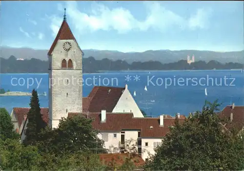Immenstaad Bodensee Kirche mit See / Immenstaad am Bodensee /Bodenseekreis LKR