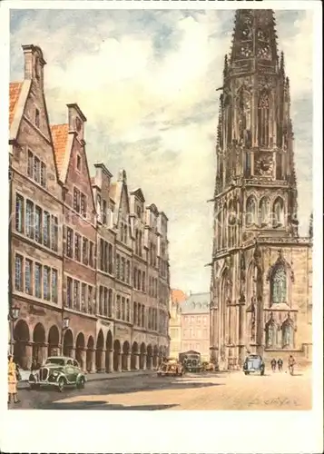 Bremen Platz mit Kirche Kuenstlerkarte Eduscho Kaffee Kat. Bremen