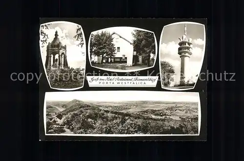 Porta Westfalica Bismarchburg Gasthof Kaiser Wilhelm Denkmal  Kat. Porta Westfalica