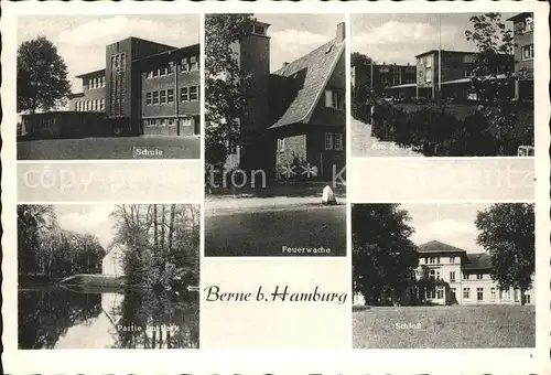 Hamburg Berne Schule Bahnhof Schloss Feuerwche Kat. Hamburg