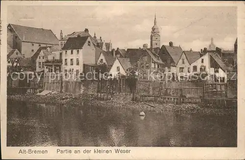 Bremen Altstadt Partie an kleinen Weser Kat. Bremen