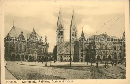 Bremen Marktplatz Rathaus Dom Boerse Kat. Bremen