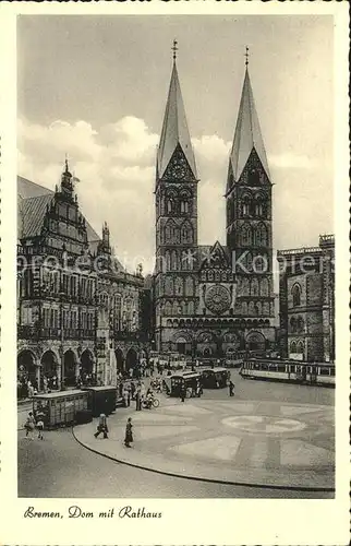 Bremen Dom mit Rathaus Strassenbahn Kat. Bremen