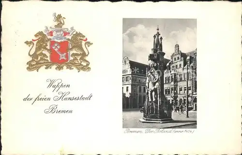 Bremen Roland Wappen Praegedruck Kat. Bremen