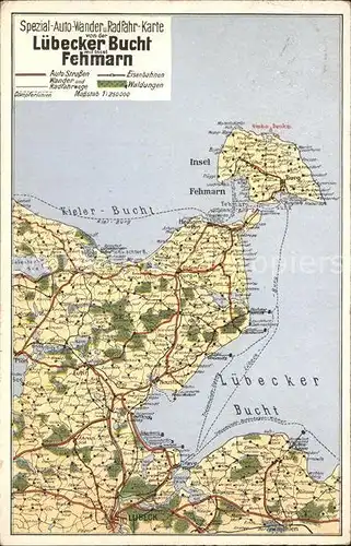 Luebeck Landkarte Luebecker Bucht und Insel Fehmarn Kat. Luebeck
