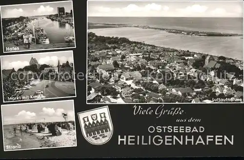 Heiligenhafen Ostseebad Fliegeraufnahme Hafen Markt Strand Wappen / Heiligenhafen /Ostholstein LKR