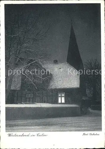 Eutin Altes Haus im Schnee bei Nacht Kat. Eutin