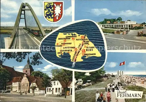 Fehmarn Bruecke Strand Promenade Wappen Landkarte Kat. Fehmarn