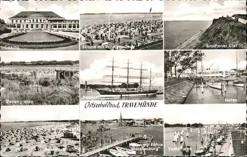 Travemuende Ostseebad Strand Casino Brodtener Ufer Hafen Zonengrenze Hafen  / Luebeck /Luebeck Stadtkreis