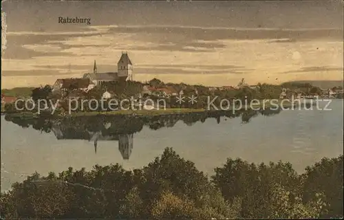 Ratzeburg Panorama vom Wasser aus Kat. Ratzeburg