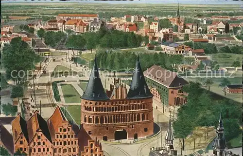 Luebeck Holstentor und Salzspeicher Kat. Luebeck