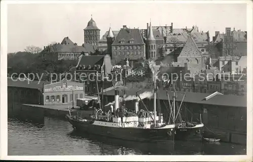 Luebeck Hafen mit Burg  Kat. Luebeck