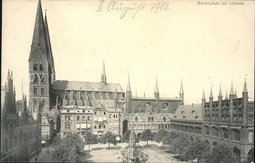 Luebeck Marktplatz Rathaus Kat. Luebeck