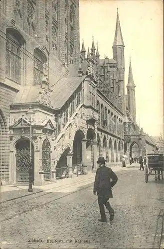 Luebeck Breitestrasse mit Rathaus Kat. Luebeck