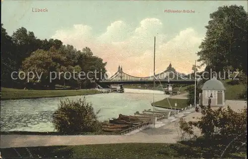 Luebeck Muehlentor Bruecke Kat. Luebeck