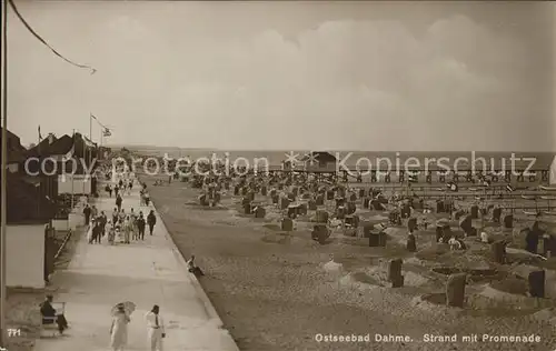 Dahme Ostseebad Strand mit Promenade Seebruecke Kat. Dahme