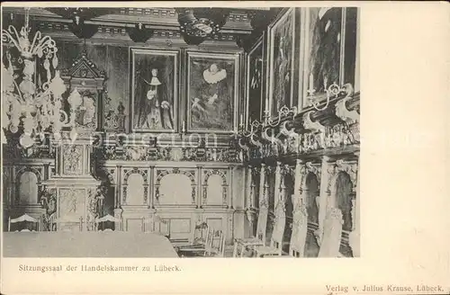 Luebeck Sitzungsaal der Handelskammer zu Luebeck Kat. Luebeck