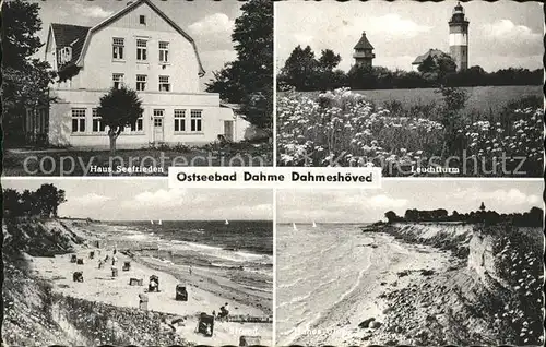 Dahme Ostseebad Dahmeshoeved Leuchtturm Steilkueste Strand Haus "Seefrieden" Kat. Dahme