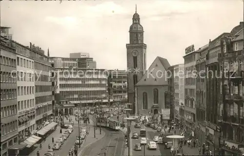 Frankfurt Main Rossmarkt mit Katharinenkirche Strassenbahn Kat. Frankfurt am Main